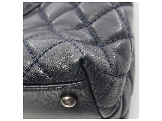 Borsa 2-Way Chanel Matelassé Coco Handle Bordò Blu navy - vista 7