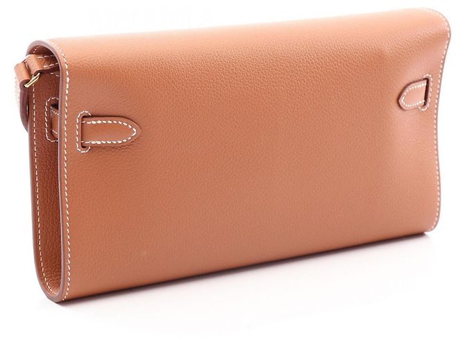 Hermès Borsa a tracolla Hermes Kelly To Go Gold Marrone - vista 2