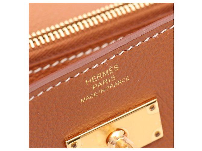 Hermès Borsa a tracolla Hermes Kelly To Go Gold Marrone - vista 4