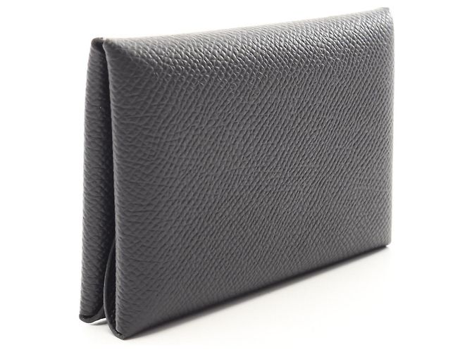 Hermès Hermes Calvi Duo Geldbörse/Münzbeutel Schwarz - Ansicht 2