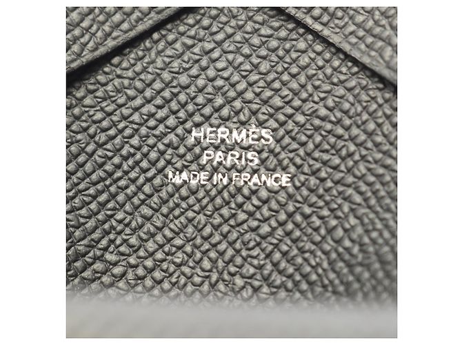 Hermès Hermes Calvi Duo Geldbörse/Münzbeutel Schwarz - Ansicht 5
