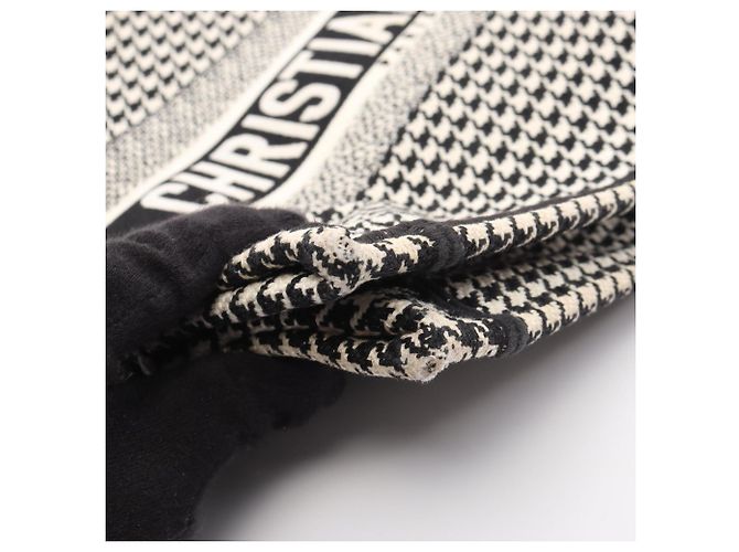 Christian Dior Medium Houndstooth Book Tote Schwarz Roh - Ansicht 10