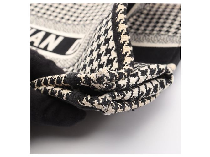 Christian Dior Medium Houndstooth Book Tote Schwarz Roh - Ansicht 11