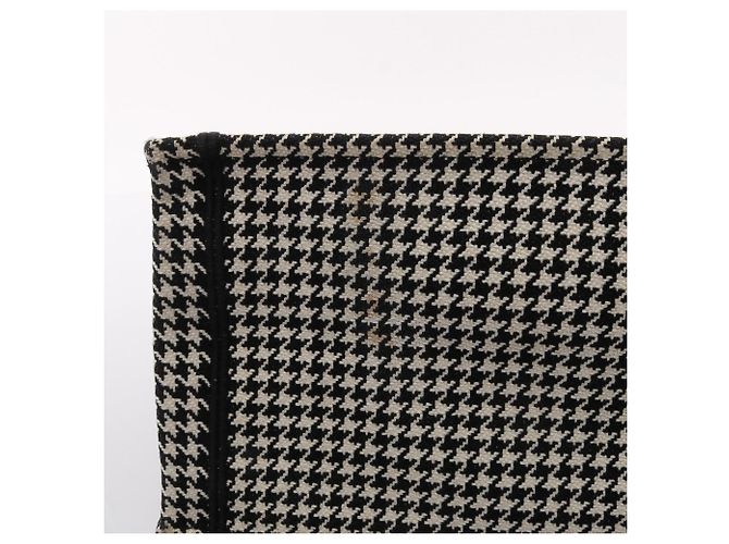 Christian Dior Medium Houndstooth Book Tote Schwarz Roh - Ansicht 5