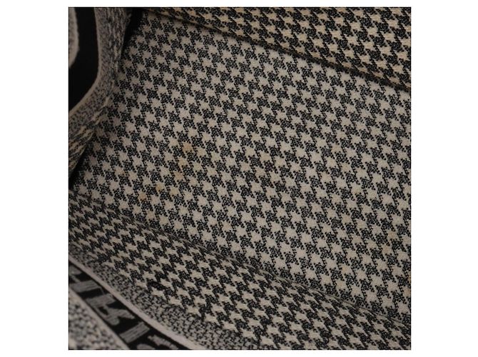 Christian Dior Medium Houndstooth Book Tote Schwarz Roh - Ansicht 8
