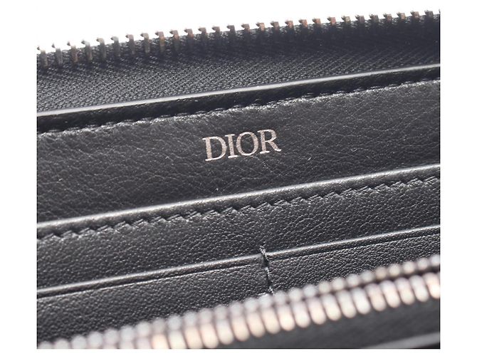 Cartera larga redonda Christian Dior Dior Oblique Beige Azul marino - vista 4