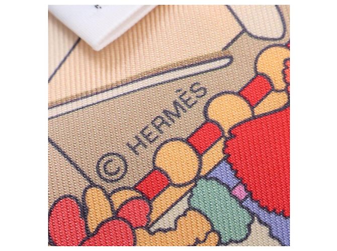 Hermès Twilly Pony Pit Stop Ribbon Scarf Multicor Cru - vista 4