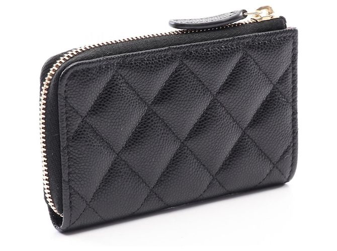 Timeless Monedero Chanel Matelassé en piel de becerro granulada negra Negro - vista 2