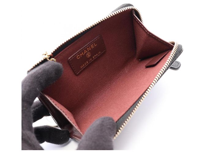 Timeless Monedero Chanel Matelassé en piel de becerro granulada negra Negro - vista 3