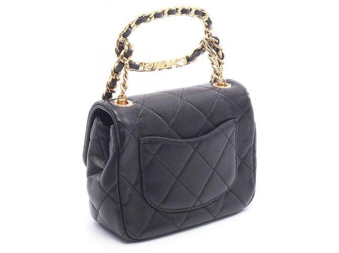 Bolsa de Ombro Chanel Mini Matelassé com Alça de Mão Preto - vista 2