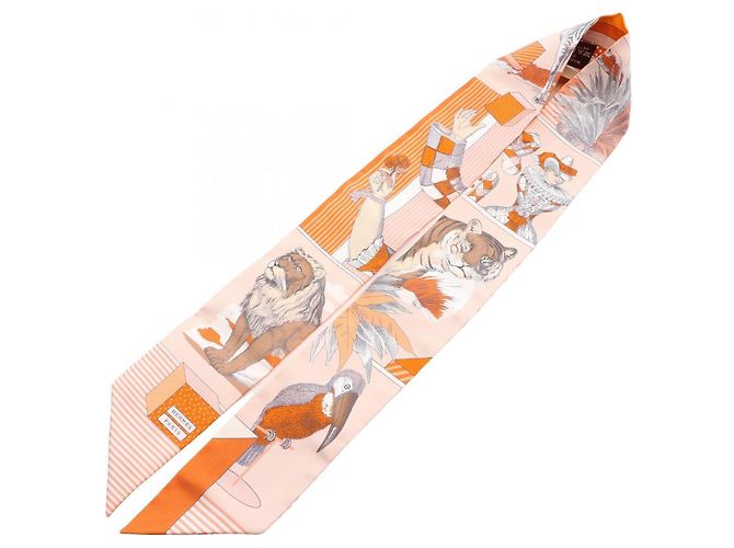 Hermès Foulard di seta Hermes Twilly GRAND THEATRE NOUVEAU Rosa Multicolore - vista 2