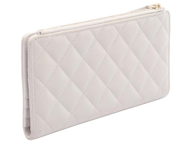 Chanel Matelassé Gray Bi-fold Long Wallet Brown - view 2