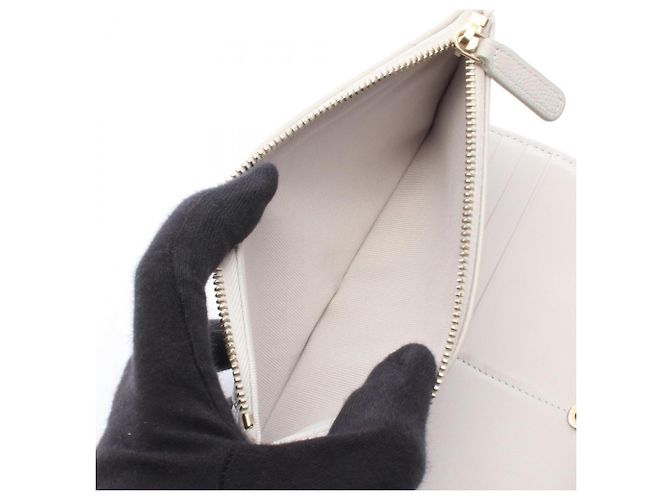 Chanel Matelassé Gray Bi-fold Long Wallet Brown - view 4