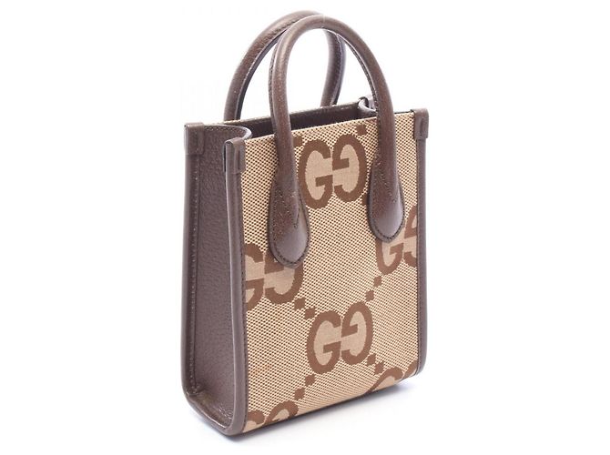 Borsa Tote 2-Way Gucci Jumbo GG Marrone Beige - vista 2