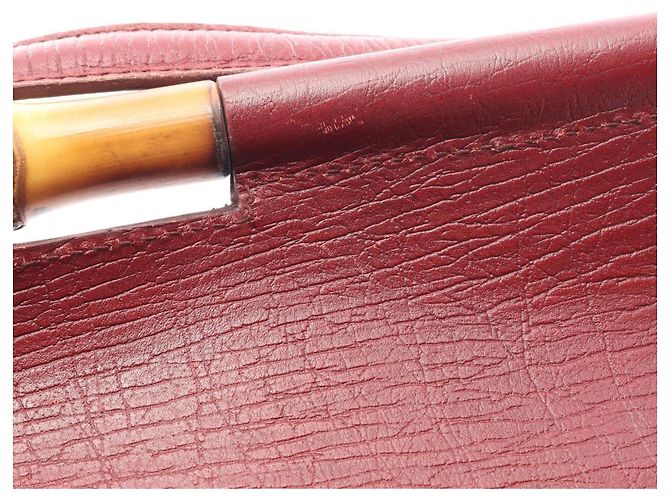 Borsa Gucci Bamboo GG Canvas Rosso Bordò - vista 15