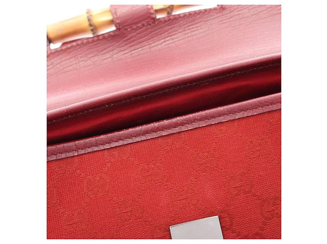 Borsa Gucci Bamboo GG Canvas Rosso Bordò - vista 18