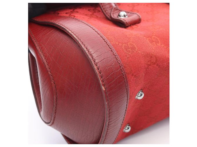 Borsa Gucci Bamboo GG Canvas Rosso Bordò - vista 6