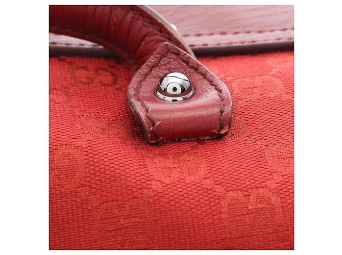 Borsa Gucci Bamboo GG Canvas Rosso Bordò - vista 9
