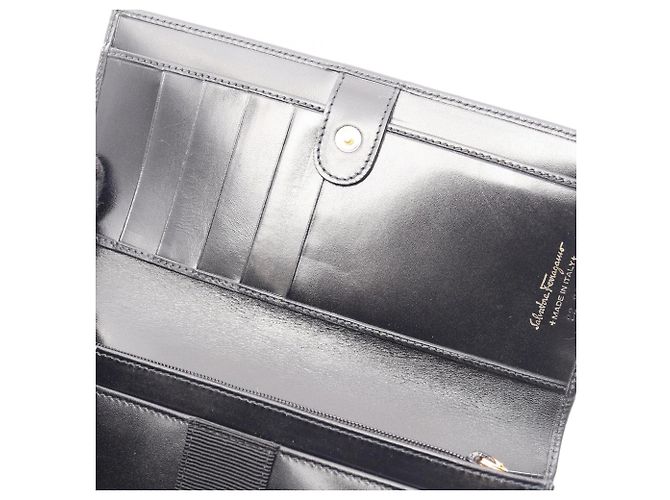 Cartera larga bi-fold Salvatore Ferragamo Vara Negro - vista 11