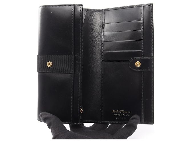 Cartera larga bi-fold Salvatore Ferragamo Vara Negro - vista 3