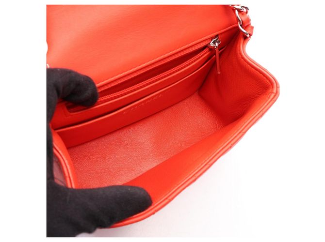 Sac à épaule Chanel Mini Matelassé Rouge - vue 3