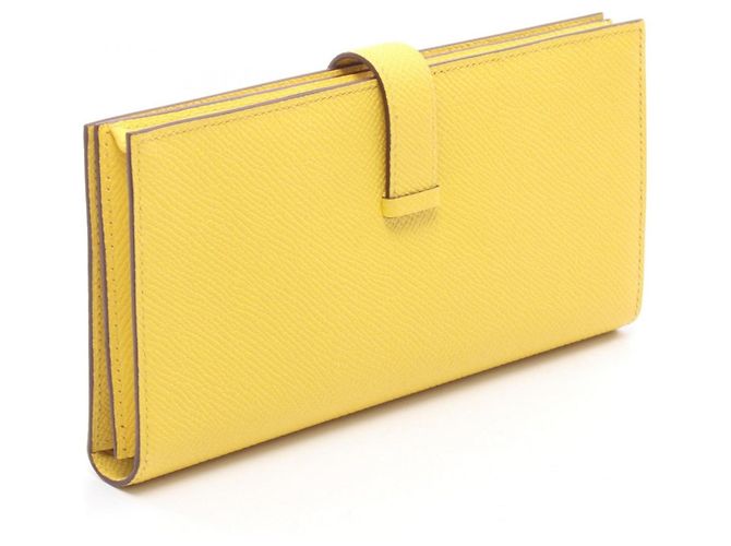 Hermès Hermes Bearn Soufflé Bi-fold Long Wallet Yellow - view 2