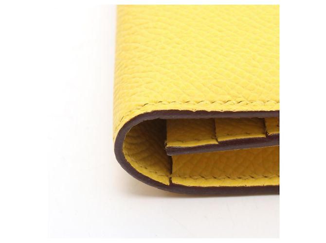 Hermès Hermes Bearn Soufflé Bi-fold Long Wallet Yellow - view 6