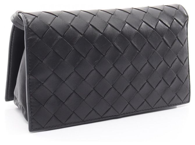 Borsa a tracolla Bottega Veneta Intrecciato Nero - vista 2