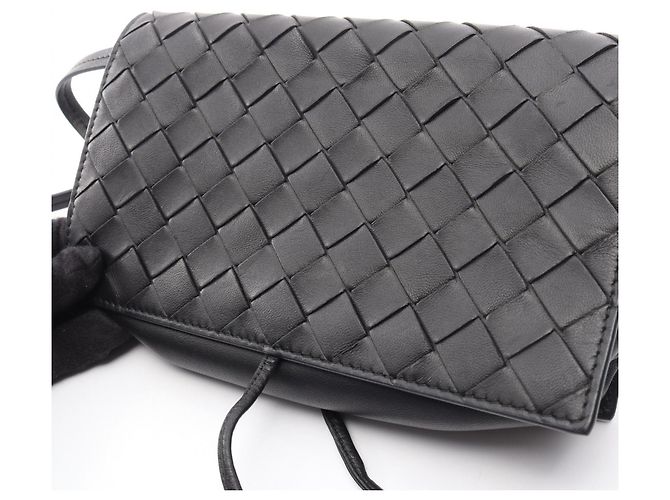 Borsa a tracolla Bottega Veneta Intrecciato Nero - vista 8