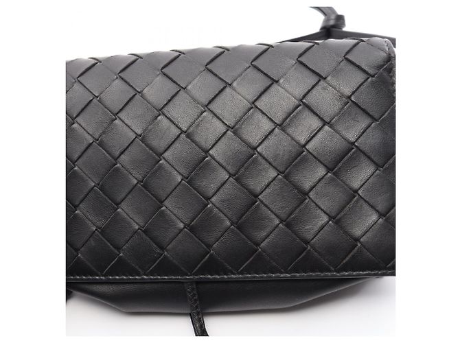 Borsa a tracolla Bottega Veneta Intrecciato Nero - vista 9