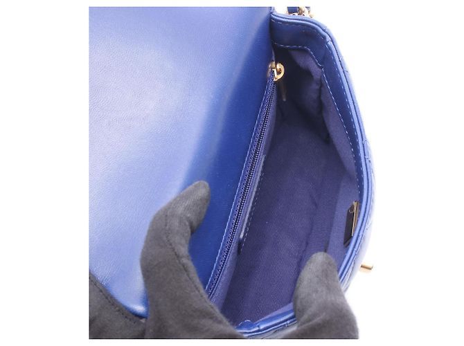 Bolsa de Ombro Mini Chanel Matelassé Azul - vista 3