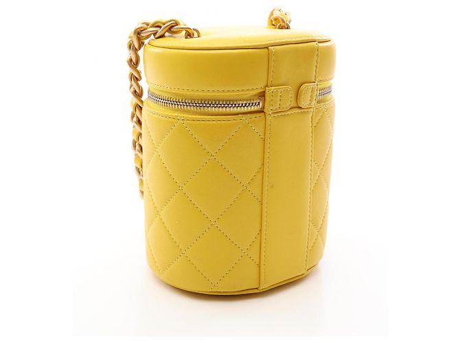 Chanel Matelassé Vanity Schultertasche Gelb - Ansicht 2