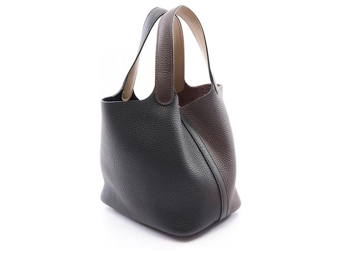 Hermès Hermes Picotin Lock PM Handtasche Braun Schwarz Beige - Ansicht 2