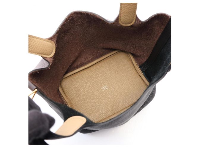 Hermès Hermes Picotin Lock PM Handtasche Braun Schwarz Beige - Ansicht 3