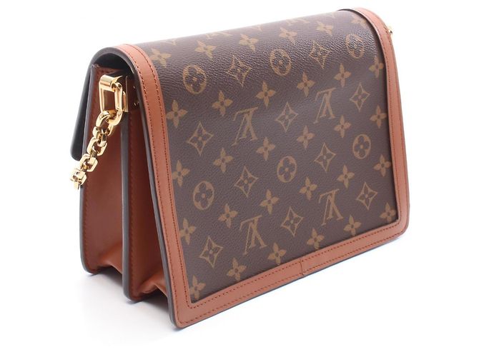 Louis Vuitton Dauphine MM Schultertasche Braun Beige - Ansicht 2