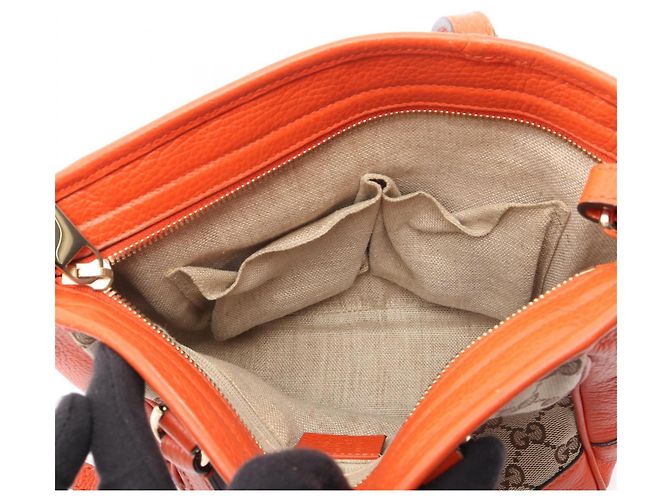 Borsa Tote 2-Way Gucci Bree GG Canvas Beige Arancione - vista 15