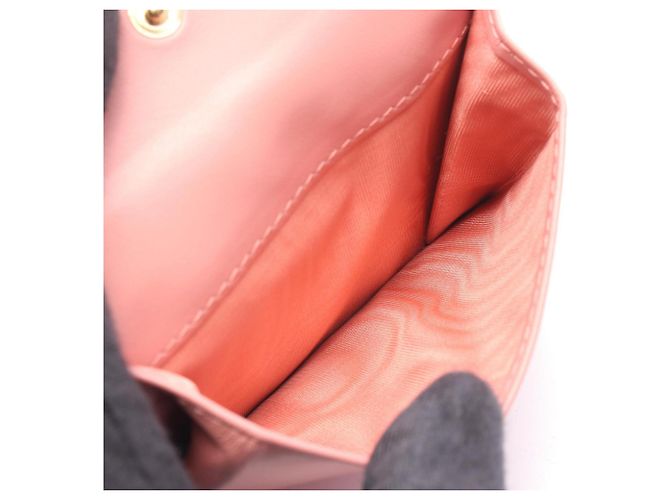 Miu Miu SOFTY LOGO Tri-fold Wallet Brown Pink - view 4