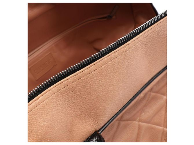 Chanel Matelassé Bowling Bag Schwarz Beige - Ansicht 11