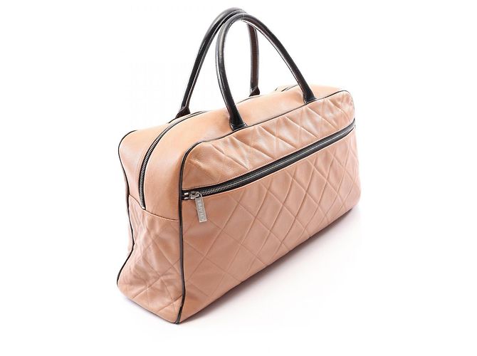 Chanel Matelassé Bowling Bag Schwarz Beige - Ansicht 2