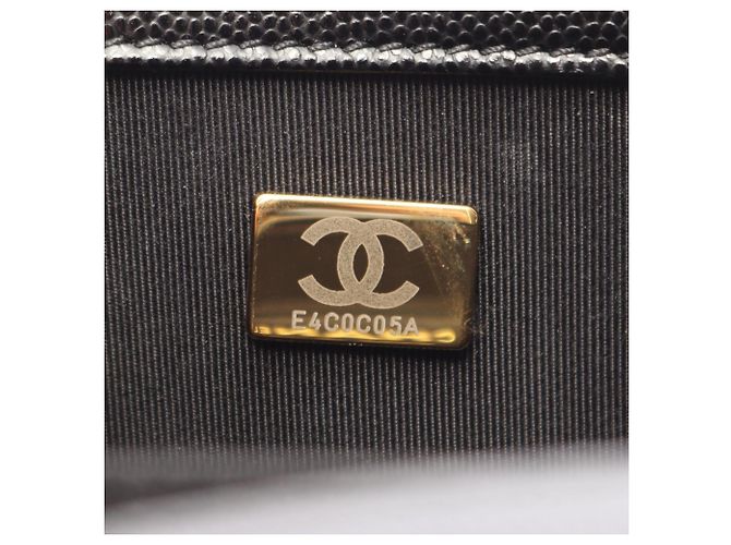 Borsa a tracolla Chanel Boy in pelle di vitello granulata nera Nero - vista 5