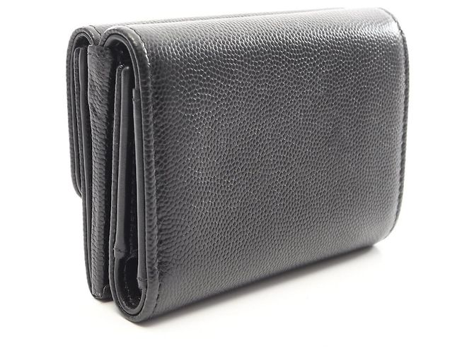 Chanel Coco Mark Small Flap Tri-fold Wallet Black - view 2