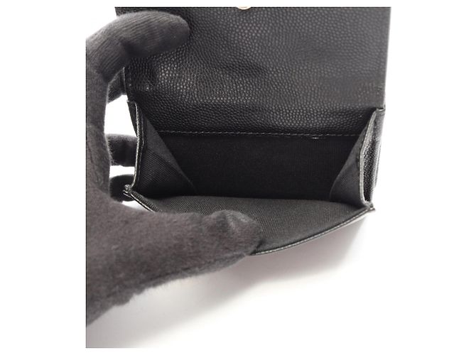 Chanel Coco Mark Small Flap Tri-fold Wallet Black - view 4