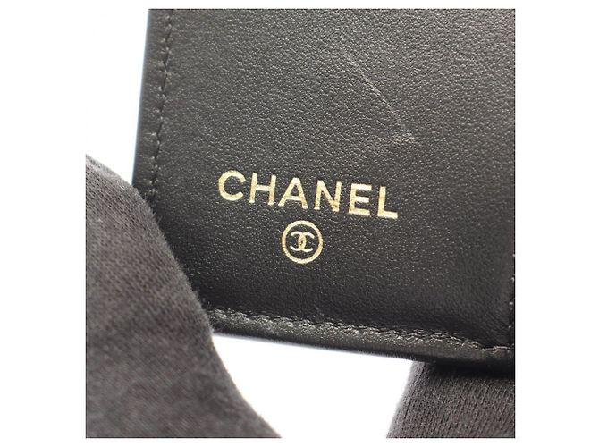 Chanel Coco Mark Small Flap Tri-fold Wallet Black - view 5