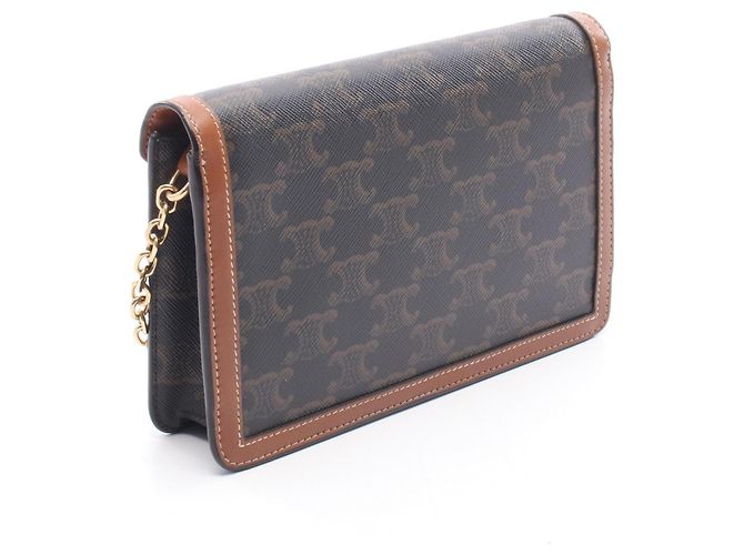 Céline Bolso de hombro Celine Triomphe Castaño Negro - vista 2