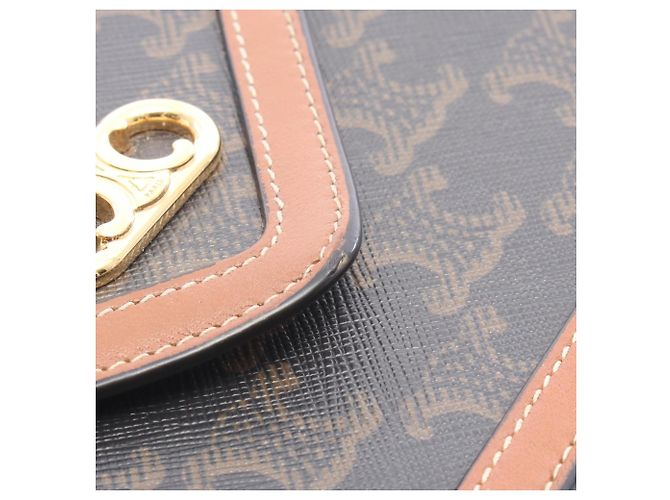 Céline Bolso de hombro Celine Triomphe Castaño Negro - vista 7