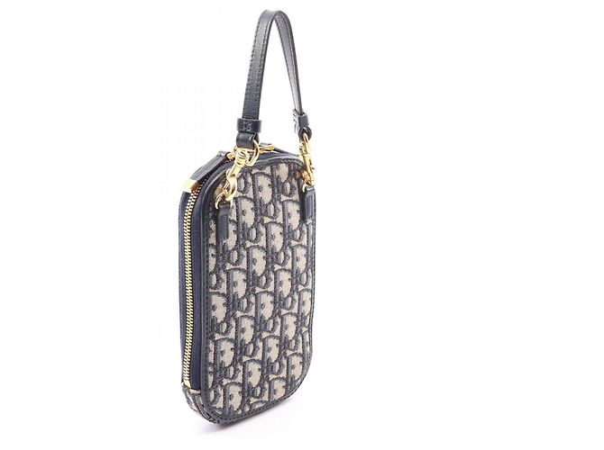 Borsa porta-cellulare Christian Dior Dior 30 Montaigne Crudo Blu navy - vista 2