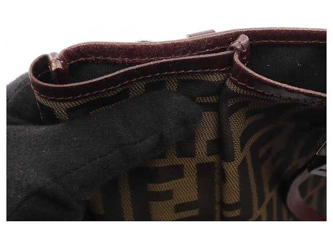 Borsa Tote Fendi Zucca Marrone Pelle e Tela - vista 11