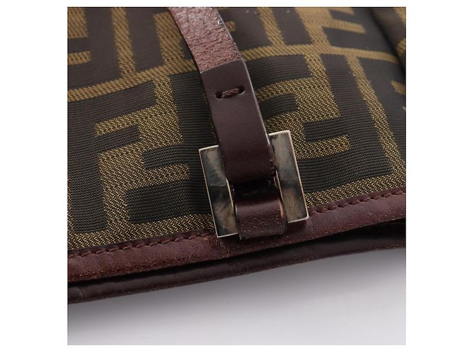 Borsa Tote Fendi Zucca Marrone Pelle e Tela - vista 12