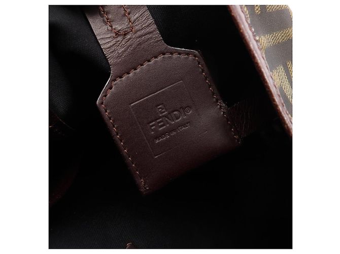 Borsa Tote Fendi Zucca Marrone Pelle e Tela - vista 4