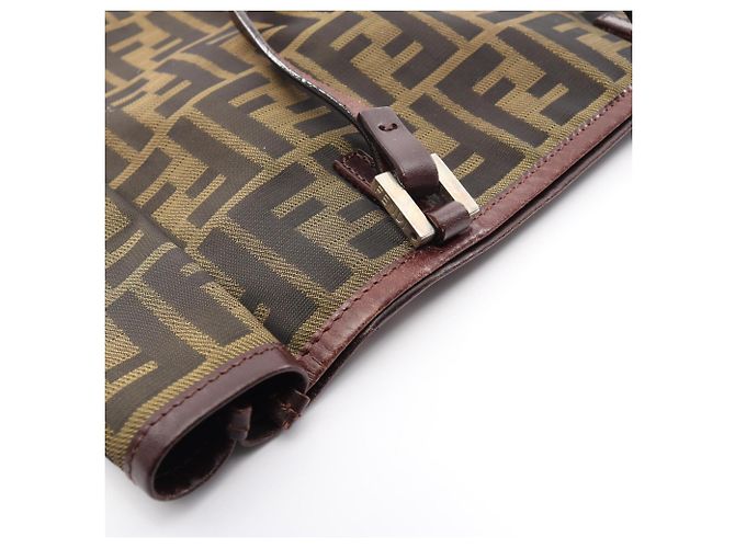 Borsa Tote Fendi Zucca Marrone Pelle e Tela - vista 6